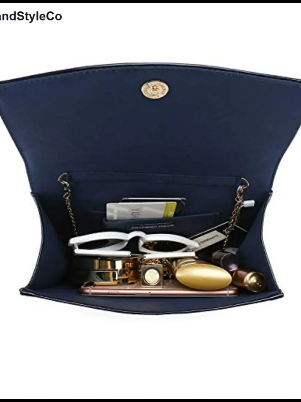 Patent Vegan Leather Flap Clutch Elegant Evening Bag Dress Purse